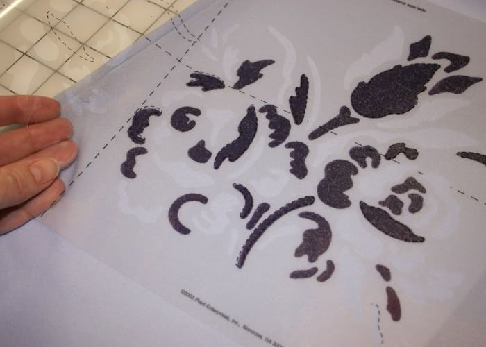 Karatootie Stencil on Fabric